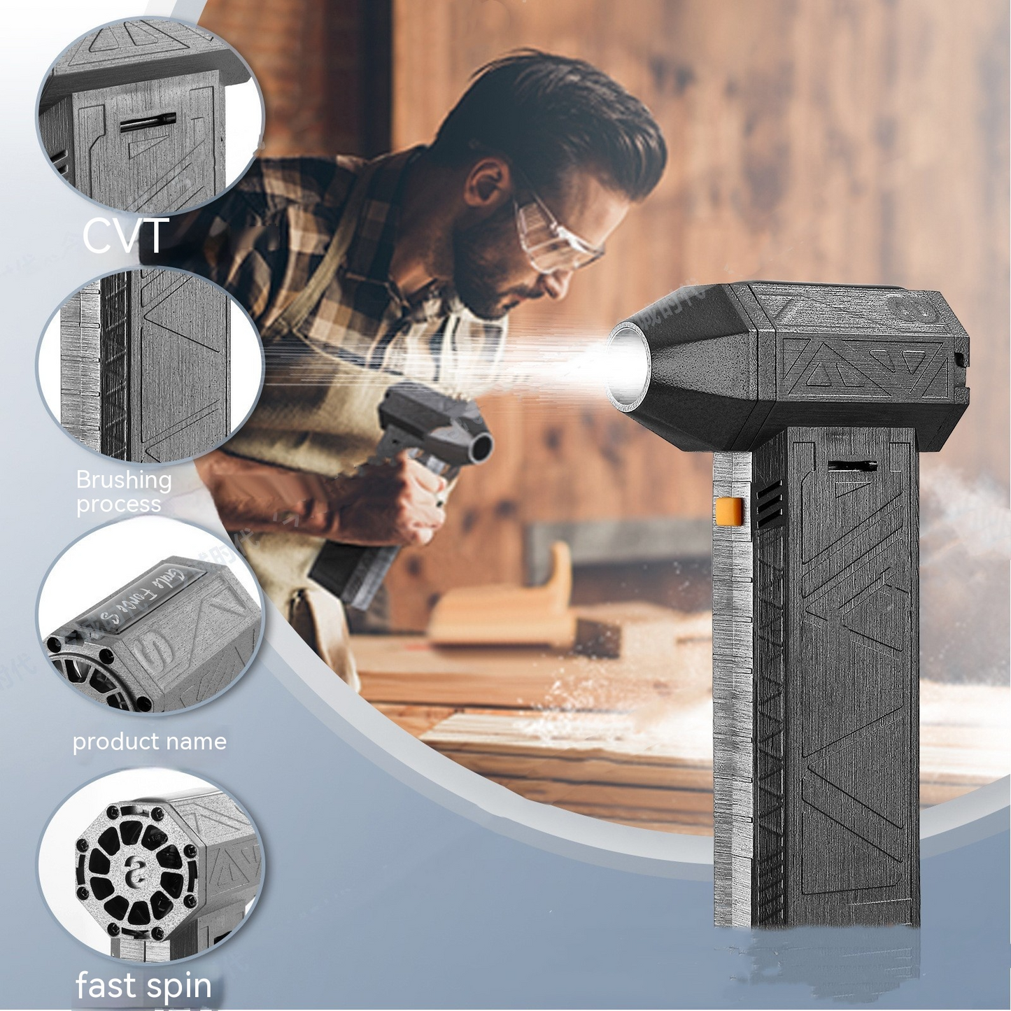 SilentForce Jet Blower: High-Efficiency, Quick-Charge Air Cleaner